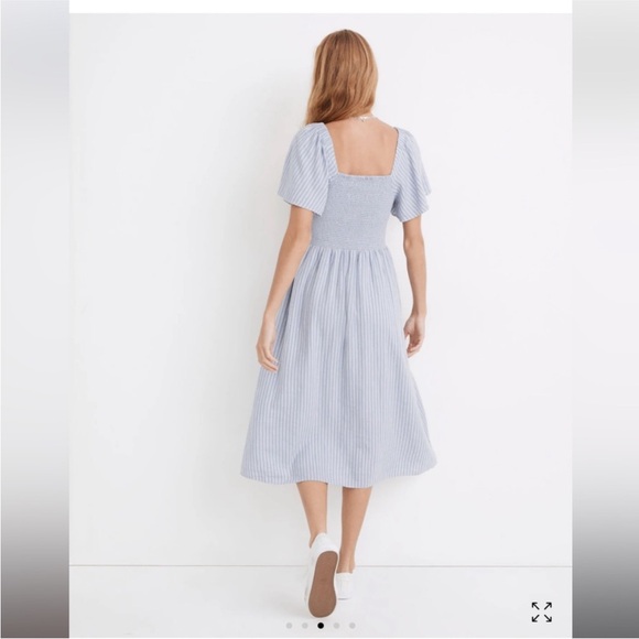 Madewell Blue Striped Midi Dress - Picture 5 of 14
